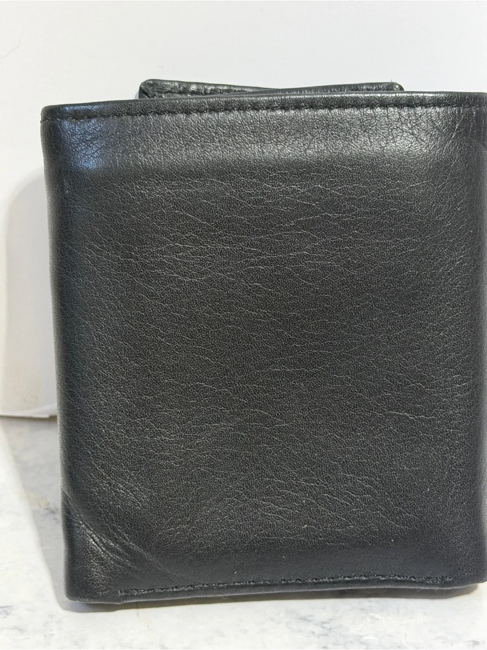 Fossil Evan zip black leather slim trifold men’s wallet